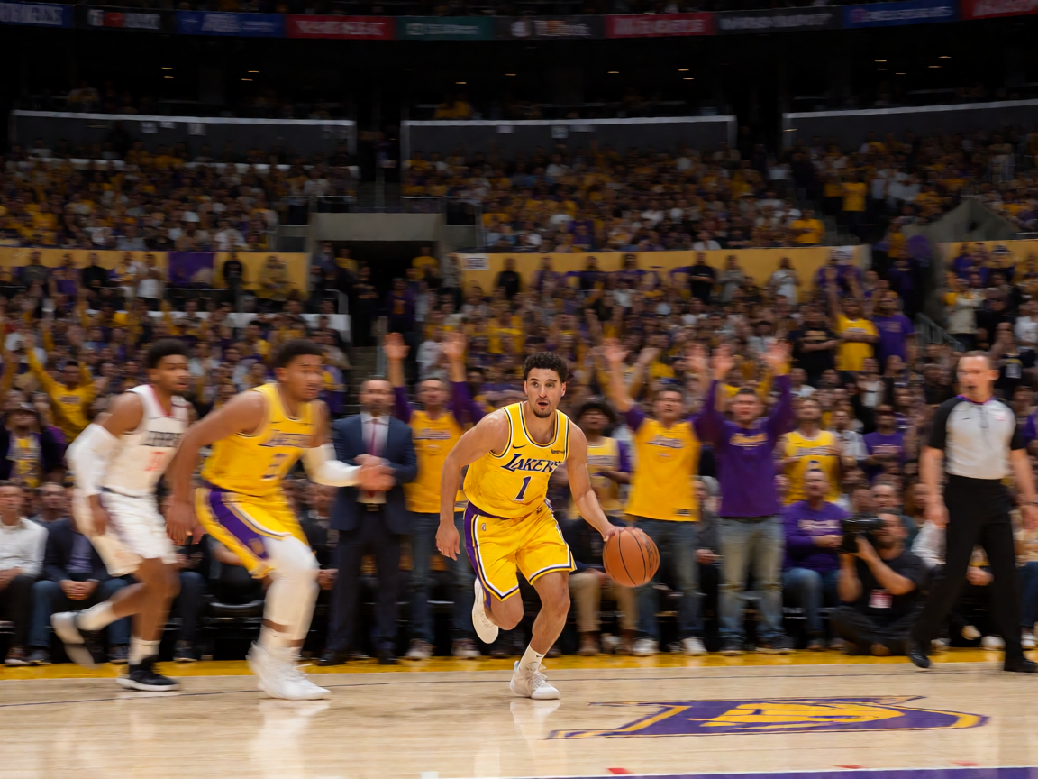 NBA洛杉矶湖人主场斯台普斯中心比赛现场
